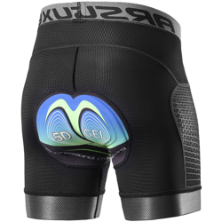 Pantaloncini intimo da ciclismo da uomo 5D imbottiti in gel Quick Dry MTB Pantaloncini da ciclismo da bicicletta,modello: XXL nero - Arsuxeo en oferta