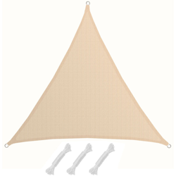 Amanka - Tenda da Sole UV 2x2x2 m Triangolo HDPE Telo di Protezione Solare Giardino Beige en oferta