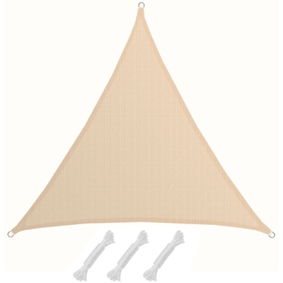 Amanka - Tenda da Sole UV 2x2x2 m Triangolo HDPE Telo di Protezione Solare Giardino Beige