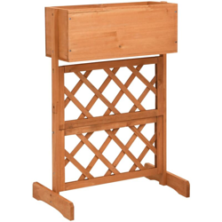 Fioriera con Traliccio Arancione 45x30x74 cm Massello di Abete - Arancione - Vidaxl precio