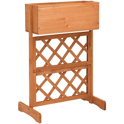 Fioriera con Traliccio Arancione 45x30x74 cm Massello di Abete - Arancione - Vidaxl