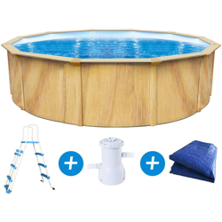 Piscina in acciaio rotonda in legno Punta cana - Ø 3,6 x 1,20 m características