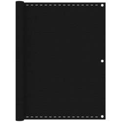 vidaXL Paravento da Balcone Nero 120x600 cm in HDPE - Nero en oferta