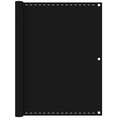 vidaXL Paravento da Balcone Nero 120x600 cm in HDPE - Nero
