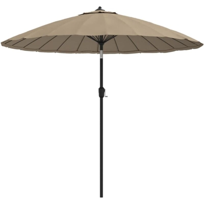 Ombrellone da Esterni con Palo in Alluminio 270 cm Grigio Talpa - Marrone - Vidaxl