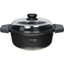 Casseruola Induction cm 24 con 2 Manici e Coperchio in Vetro con Pomolo in Bakelite con Sfiato - Risoli precio