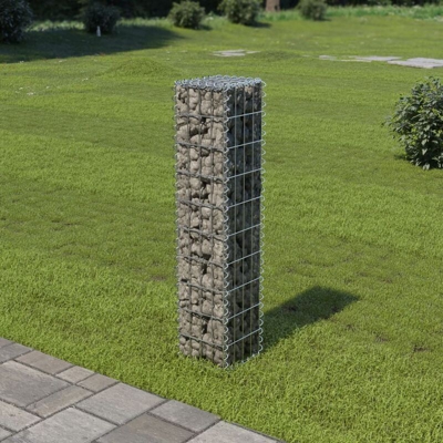 Gabbione in Acciaio Zincato 20 x 20 x 100 cm - Argento - Youthup