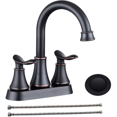 Asupermall - Rubinetti da cucina a due maniglie Miscelatore per acqua calda e fredda Rubinetti per lavabo Rubinetti per lavabo Valvola in ceramica