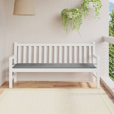 YOUTHUP Cuscino per Panca da Giardino Grigio 180x50x3 cm - Grigio