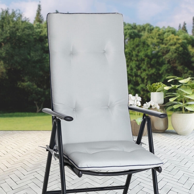 Cuscino con Schienale per Sedie 120x45x5cm Vanamo Set da 6 Cuscini Sedie Cuscino imbottito Cuscini da esterno Cuscino idrorepellente Grey (en) - Detex