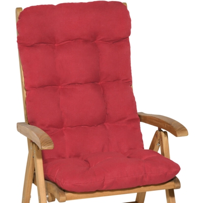 Beautissu Cuscino per Sedia a Sdraio Flair HL - Extra Comfort per sedie reclinabili, spiaggine e poltrone Rosso