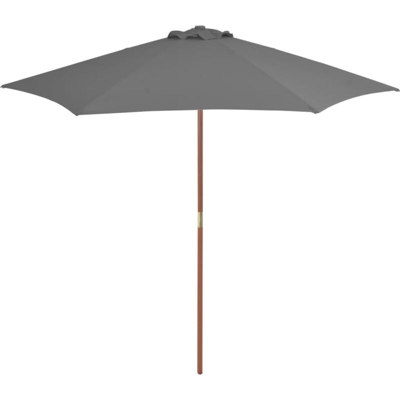 Ombrellone da Esterni con Palo in Legno 270 cm Antracite - Antracite - Vidaxl