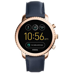 Smartwatch Q Explorist Resistente all’acqua IP67 4GB con Bluetooth e Wi-Fi Touch Cinturino in Pelle Blu Marino - Italia en oferta