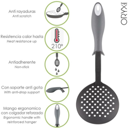 Skimmer da cucina in nylon con manico in gomma antigoccia 35 x 11,7 cm. precio