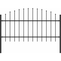 Recinzione Giardino Punta a Lancia (1-1,25)x1,7m Acciaio Nero - Nero - Youthup características
