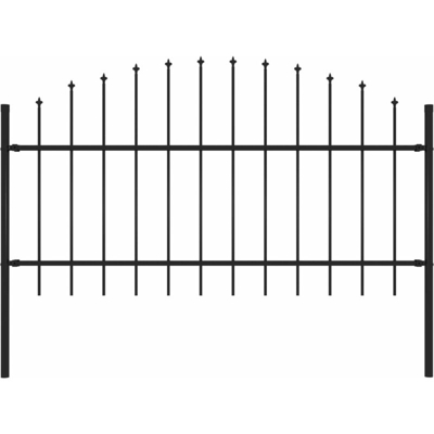 Recinzione Giardino Punta a Lancia (1-1,25)x1,7m Acciaio Nero - Nero - Youthup