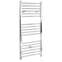 Hudson Reed Kent Scaldasalviette Elettrico Piatto di Design Verticale - Termoarredo Bagno a Scaletta Moderno - Acciaio Cromato - 400W - 1200 x 400mm precio