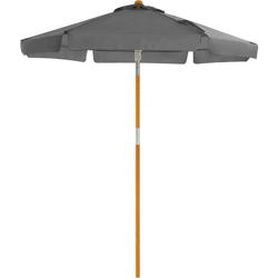 Songmics - Ombrellone da Giardino di 2 m, Parasole con Protezione UPF50+, Palo e Stecche in Legno, Inclinabile, Base Non Inclusa, per Terrazzo en oferta