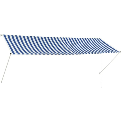 Tenda da Sole Retrattile 350x150 cm Blu e Bianco - Multicolore - Vidaxl