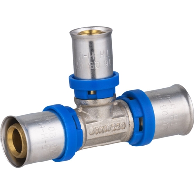 Multistrato a pressare raccordo a T multiprofilo ridotto Ø20-16-20 - Noyon&thiebault