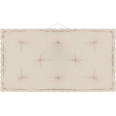 Cuscino per Pallet e Pavimento Beige 73x40x7 cm in Cotone - Beige - Vidaxl
