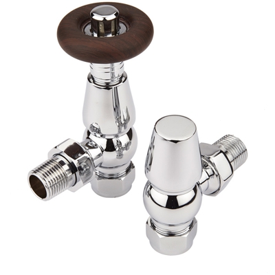 Hudson Reed - Paio di Valvole Tradizionali Termostatiche a Squadra per Radiatore e Scaldasalviette