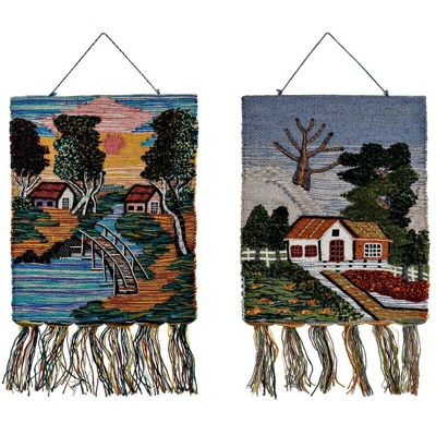 Decorazione pensile DKD Home Decor Iuta Cotone (2 pcs) (41 x 2 x 81 cm)