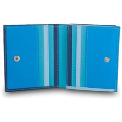 Portafoglio di pelle multicolore porta carte e monete Blu en oferta