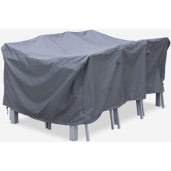 Fodera di protezione 175x124cm grigio scuro - Copertura rettangolare in poliestere con rivestimento PA per tavoli da giardino, modello: Chicago en oferta