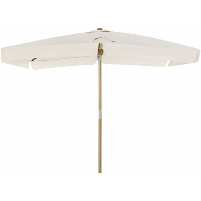 Songmics - Ombrellone da Balcone di 3 x 2 m, Parasole Rettangolare Protezione UPF50+, Palo e Stecche in Legno, Inclinabile, Base Non Inclusa, per