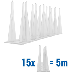 5 metri Dissuasori di picchi anti-piccione di plastica - 2-striscia di Picchi antipiccione la soluzione di qualità per il controllo di uccelli precio