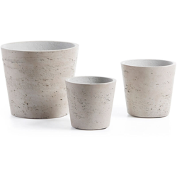 Set di 3 vasi da fiori in cemento grigio per interni ed esterni - Beige - Kave Home en oferta