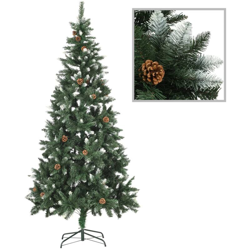 Albero di Natale Artificiale Pigne e Brillantini Bianchi 210 cm - Verde - Youthup precio