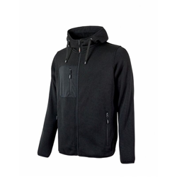 RAINBOW - FELPA IN MORBIDO PILE CON COLLO ALTO E CAPPUCCIO BLACK CARBON - EY174BC U-POWER - Taglia XXL características