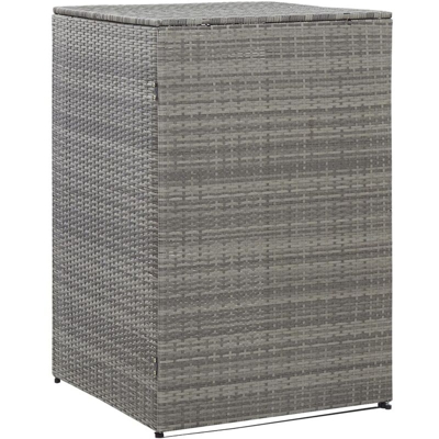 YOUTHUP Copribidone Singolo Spazzatua Antracite 76x78x120 cm Polyrattan - Antracite
