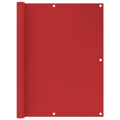 Paravento da Balcone Rosso 120x500 cm in HDPE - Rosso - Vidaxl