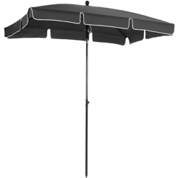 Ombrellone Rettangolare con Palo in Alluminio Inclinabile, Grigio Scuro, 200x125cm - Outsunny precio