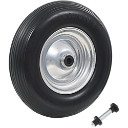 YOUTHUP Ruota per Carriola con Asse in PU Solido 4.00-8 390 mm - Nero precio