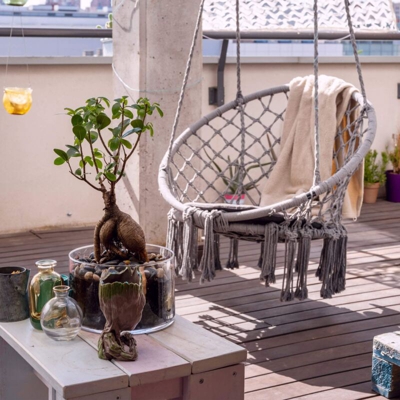 Milani Home - Poltrona sedia sospesa in tessuto per esterno giardino