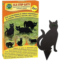 Mondo Verde Dissuasore Ala Stop Gatto 3Pz Acciaio Nero Protezione Giardino en oferta