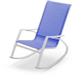 Sedia a dondolo da giardino con braccioli seduta color blu características
