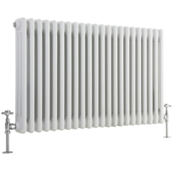 Hudson Reed Regent Radiatore Termoarredo di Design Orizzontale In Stile Ghisa - Termosifone Con Finitura Bianca - 3 x 22 Colonne - 1608W - 600 x 1010 en oferta