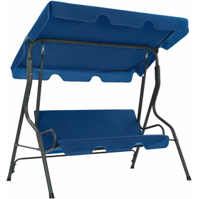 YOUTHUP Panchina a Dondolo da Giardino Blu Scuro 170x110x153 cm Tessuto - Blu