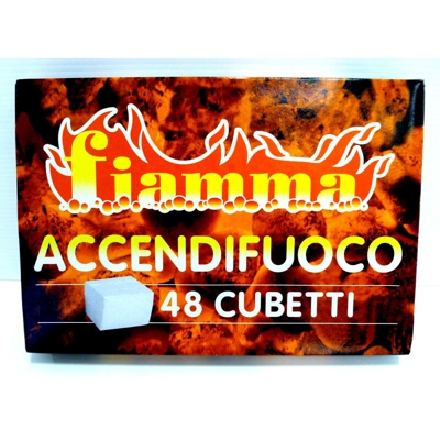 1 CONFEZIONE DA 48 CUBETTI ACCENDIFUOCO PER CAMINO STUFA CASA - Fiamma