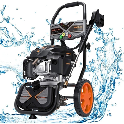 Idropulitrice a Benzina, 209 CC Motore OHV a 4 Tempi, 190 Bar, 480 L/H, 6,5 Hp, Serbatoio del Sapone, Set di Cinque Ugelli, Multiuso per la Pulizia