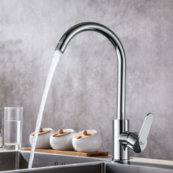 Auralum Rubinetto Miscelatore Cucina Girevole a 360 ° Rubinetto Becco Alto In Ottone Cromato, Rubinetti Lavello Monocomando, Altezza Beccuccio 290mm precio