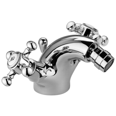Rubinetto bidet a due maniglie Paffoni Iris - Viola IRV131 IRV135 | Cromo - Viola - Piletta con salterello 1"1/4