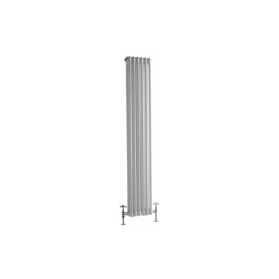 Hudson Reed Regent Radiatore Termoarredo di Design Verticale In Stile Ghisa - Termosifone Con Finitura Bianca - 2 x 6 Colonne - 822W - 1500 x 290 x