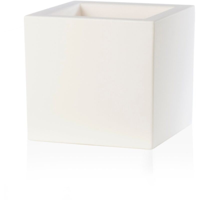 Vaso Cubo Schio Essential in resina da giardino per fiori e piante. -60 cm / Bianco