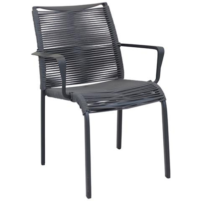 Abeona - Poltrona Da Giardino In Alluminio E Corda Impilabile